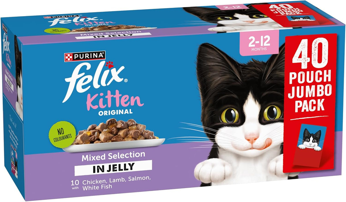 FELIX Original Kitten Mixed Selection in Jelly Wet Cat Food 40x85g