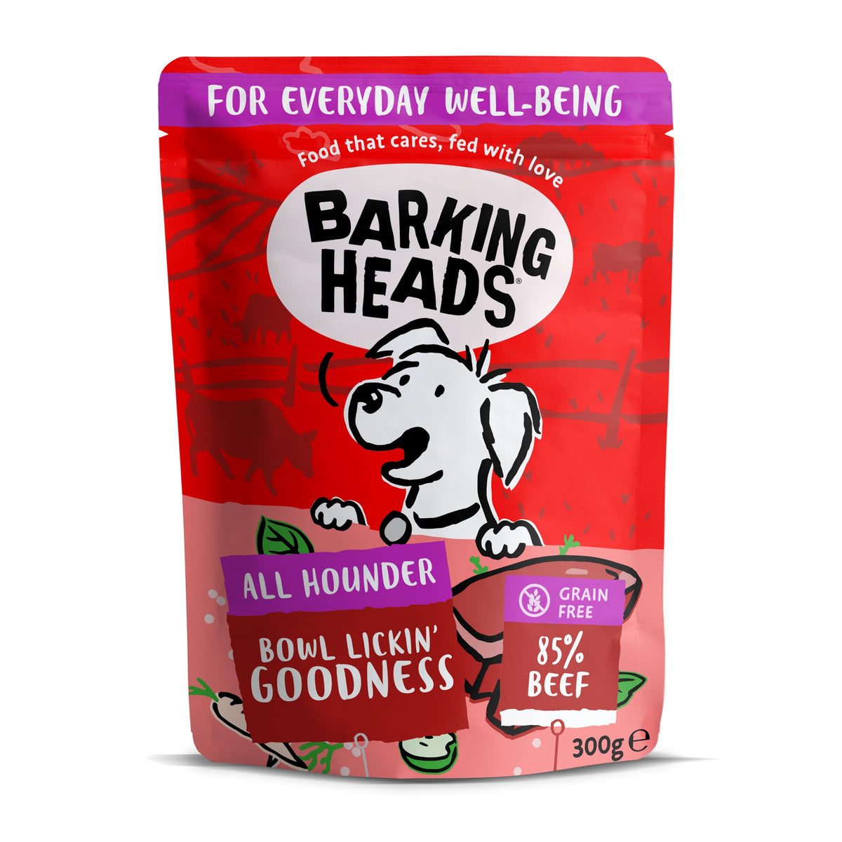 Barking Heads Adult Dog Food Wet Pouches Variety Pack Natural & Grain-Free with No Artificial Flavours Plus Added Vitamins & Minerals 6 x 300g