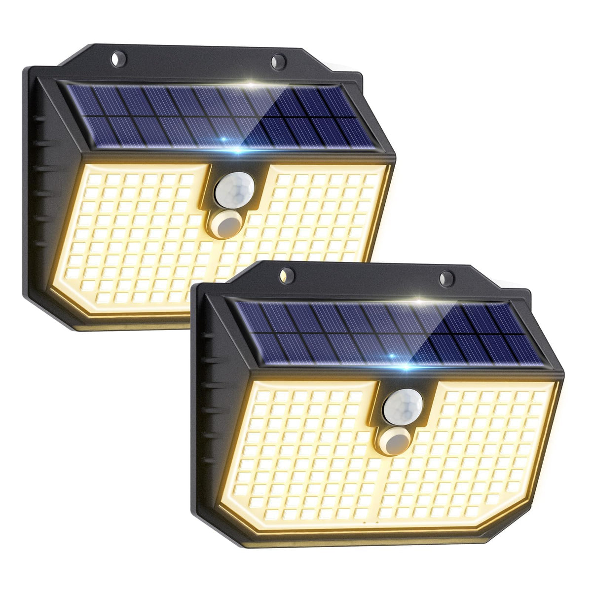 nipify Solar Lights,Upgraded 3000K Warm Solar Garden Lights,3 Modes Motion Sensor and IP65 Waterproof Solar Lights Outdoor Garden for Outside Shed Driveway Backyard Garage Walkway Wall Fences