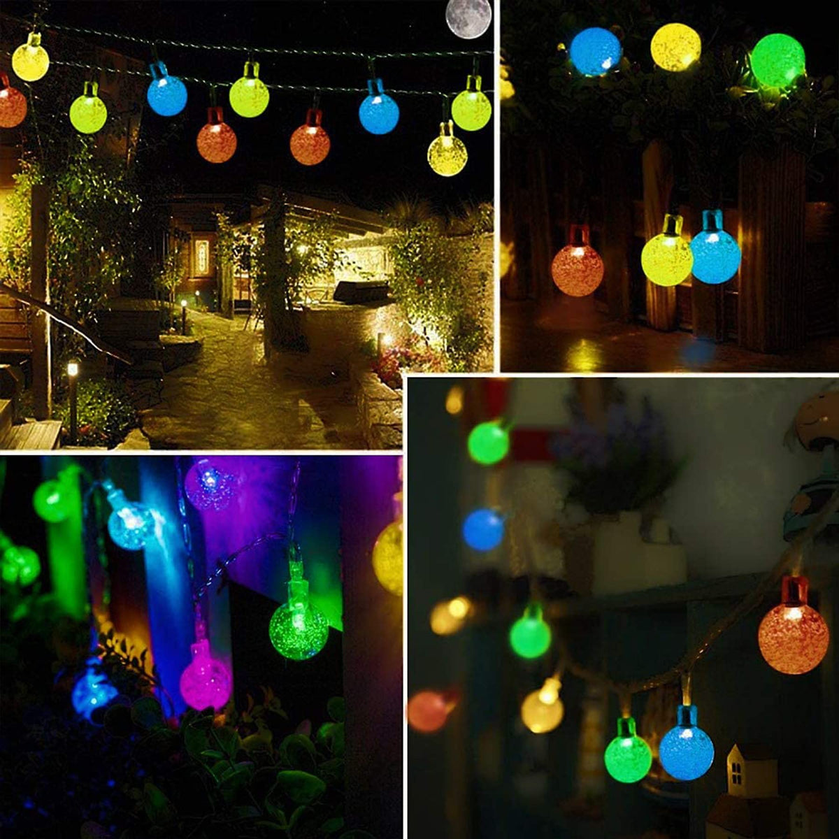 Lezonic Solar String Lights Outdoor, 50LED 7M/23Ft Solar Fairy Lights