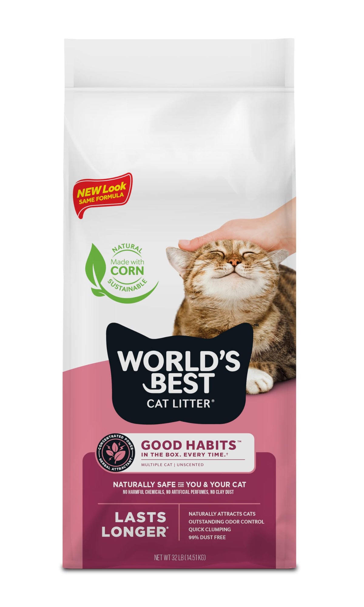 WORLD'S BEST CAT LITTER Comfort Care Unscented, 28-Pounds