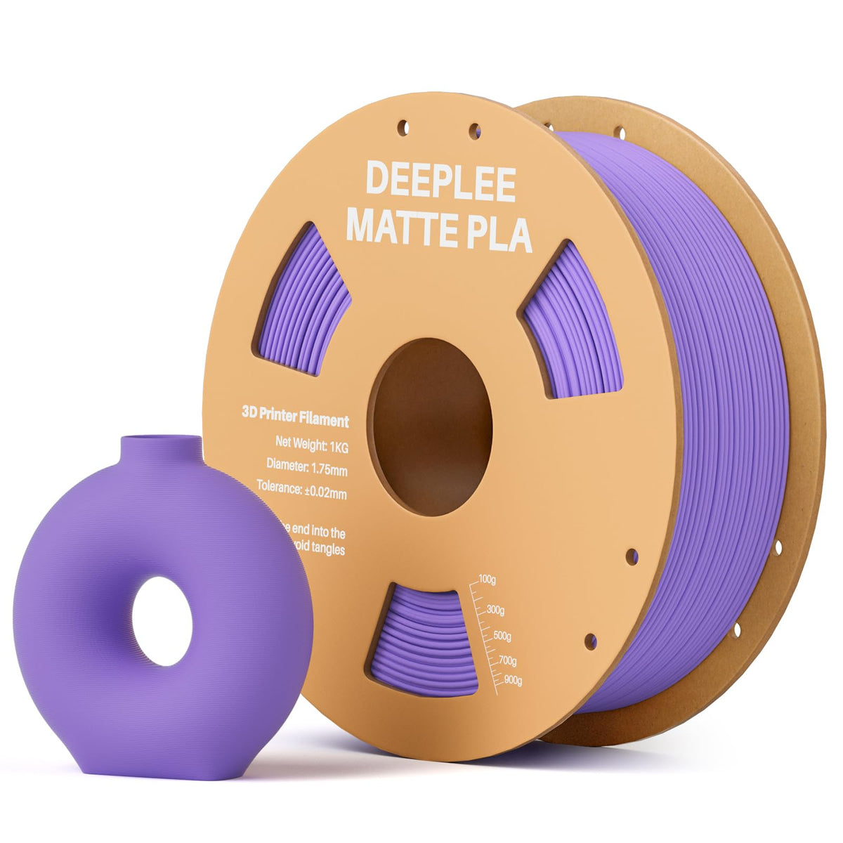 DEEPLEE Matte PLA Filament 1.75mm Matte White 1kg