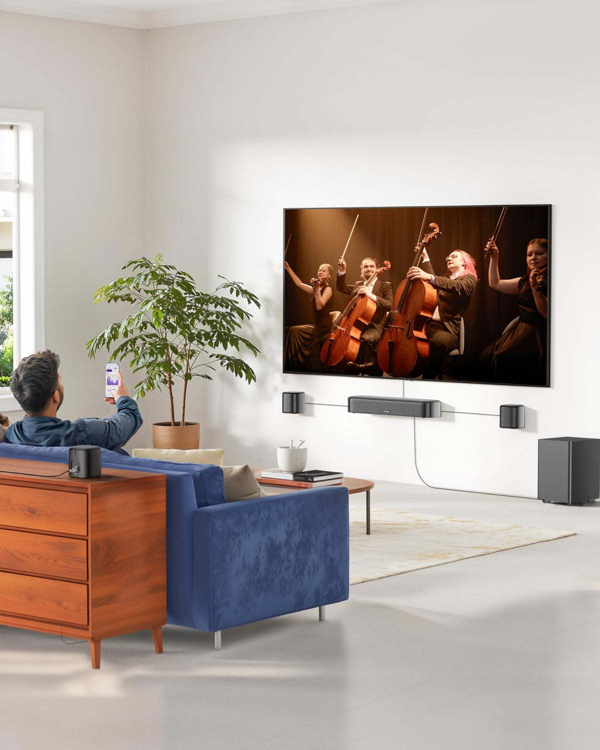 ULTIMEA 9.1ch Surround Sound System with Dolby Atmos, 2 Rear Speaker, 6.5" Wireless Subwoofer, RGB Light, App, Detachable Surround Sound System for Home Theater, Peak Power 470W, HDMI eARC, Apollo S90