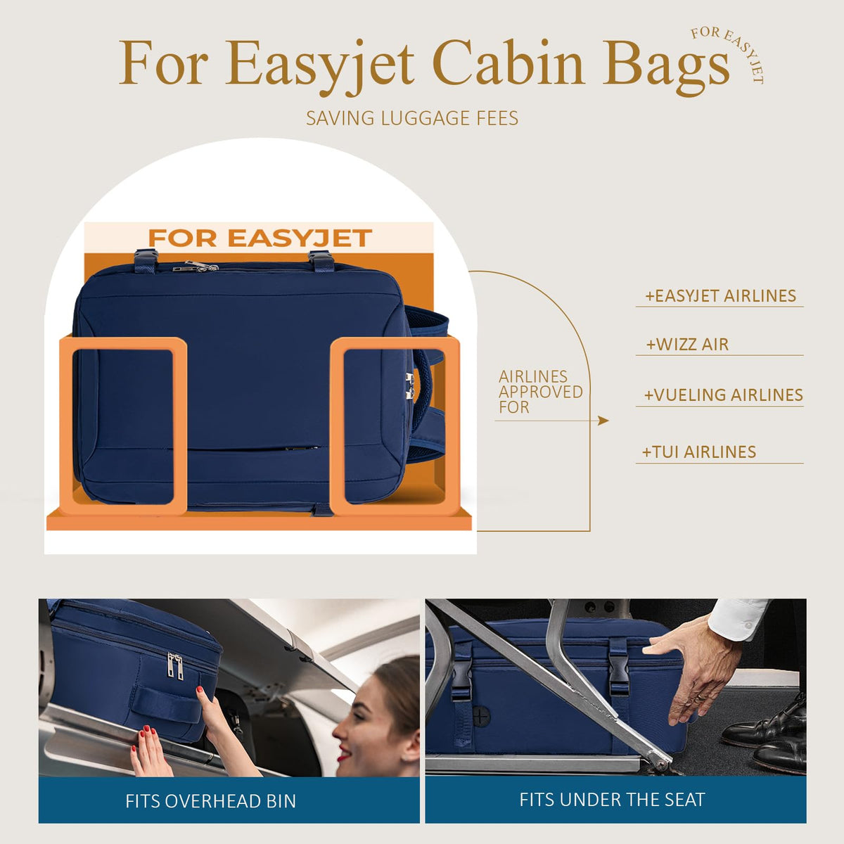 Lossga for Ryanair Cabin Bags 40x30x20,Cabin Bag Travel Backpack