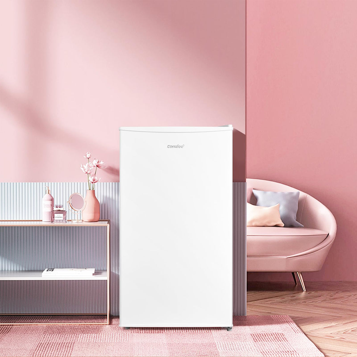 COMFEE' 80L Under Counter Fridge with 4-Star Ice Box, RCD80WH3UK(E)