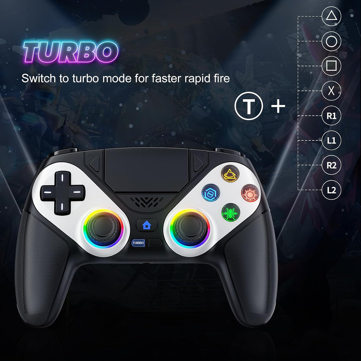 Nonbliep Wireless Controller for PS5/Slim/Pro/PC, Bluetooth Gamepad with Back Buttons, Speaker, Dual vibration, 6-Axis Sensor, Turbo, Macro, Touchpad and 3.5mm Audio Jack-Black
