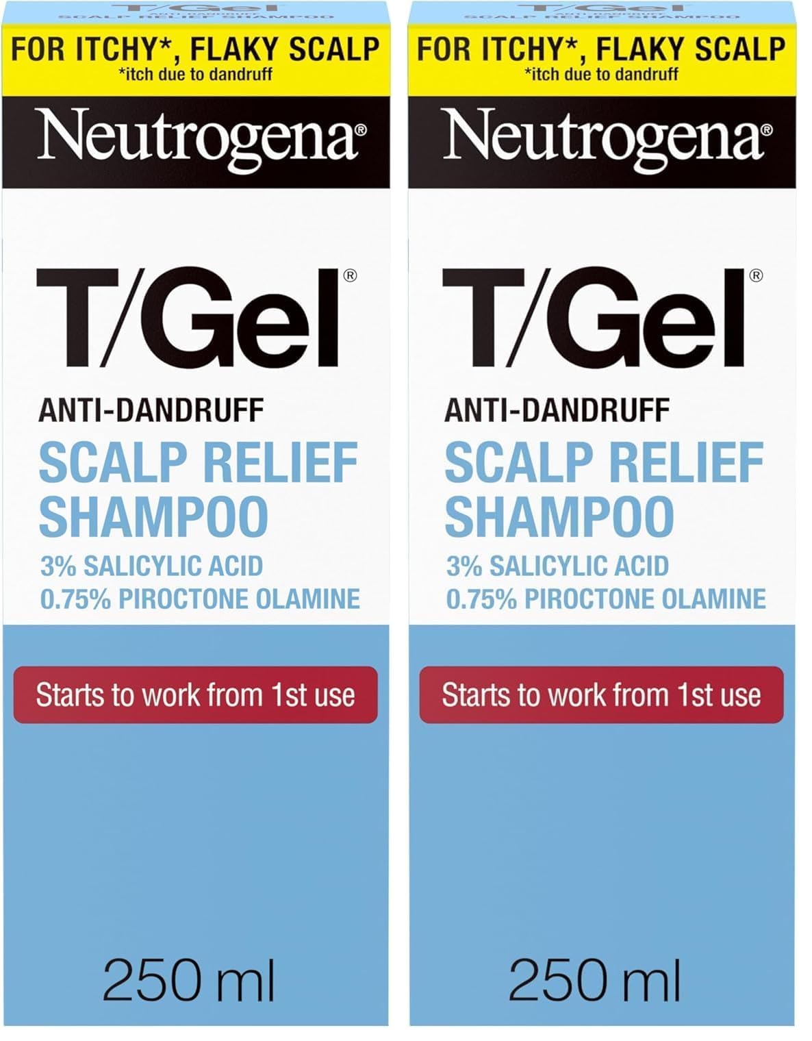 Neutrogena T/Gel Scalp Relief Anti-Dandruff Shampoo (250ml) With 3% Salicylic Acid, Suitable for Those Prone to Scalp Psoriasis and Seborrhoeic Dermatitis,Packaging may vary