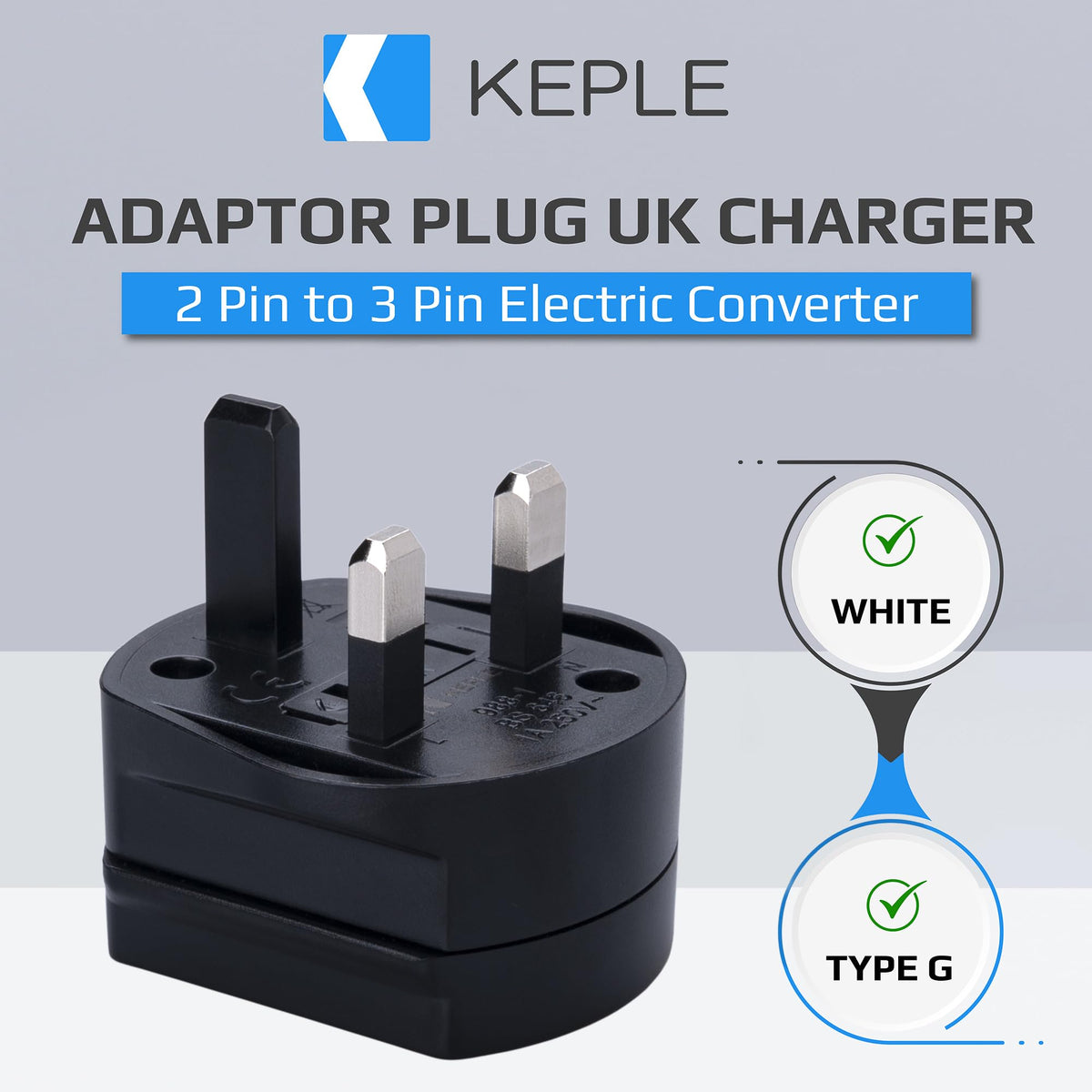 Toothbrush Adaptor Plug UK Charger Adapter Shaver Socket 2 Pin to 3 Pin Electric for Razor Plugs Bathroom Two to Three Prong Charging Tooth Brush Plugs Adapters Electrical Shaving (White)