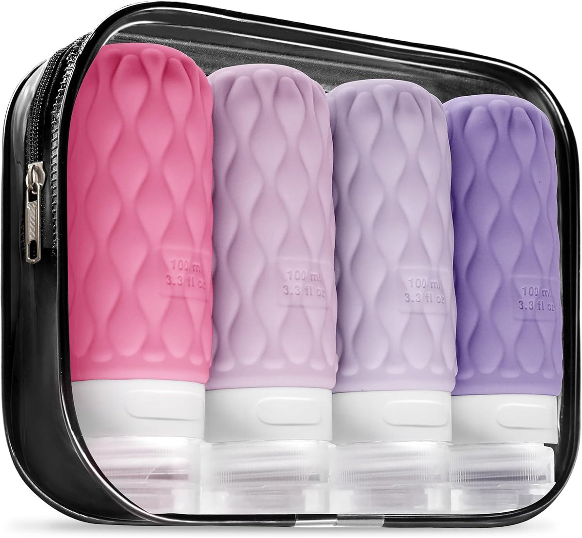 100ml Silicone Travel Bottles for Toiletries for Shampoo and Conditioner