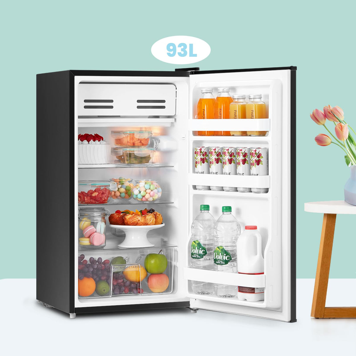 COMFEE' 80L Under Counter Fridge with 4-Star Ice Box, RCD80WH3UK(E)