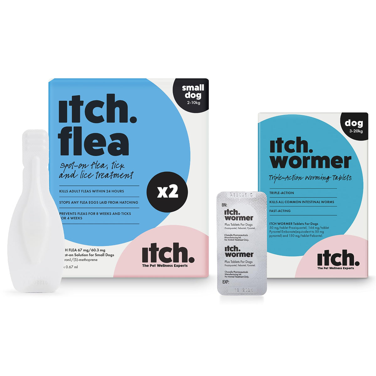 Itch Dog Wormer Tablets for Dogs 3-19kg - 4 Tablets