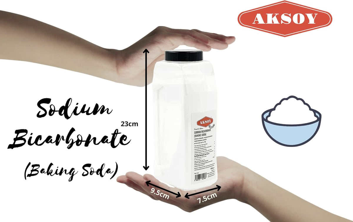 Aksoy Baking Soda 1.8KG Jar || Pure Sodium Bicarbonate Powder, Highest Purity, Food Grade – Versatile Baking Soda for Cooking, Baking, Cleaning, Deodorizing & More!