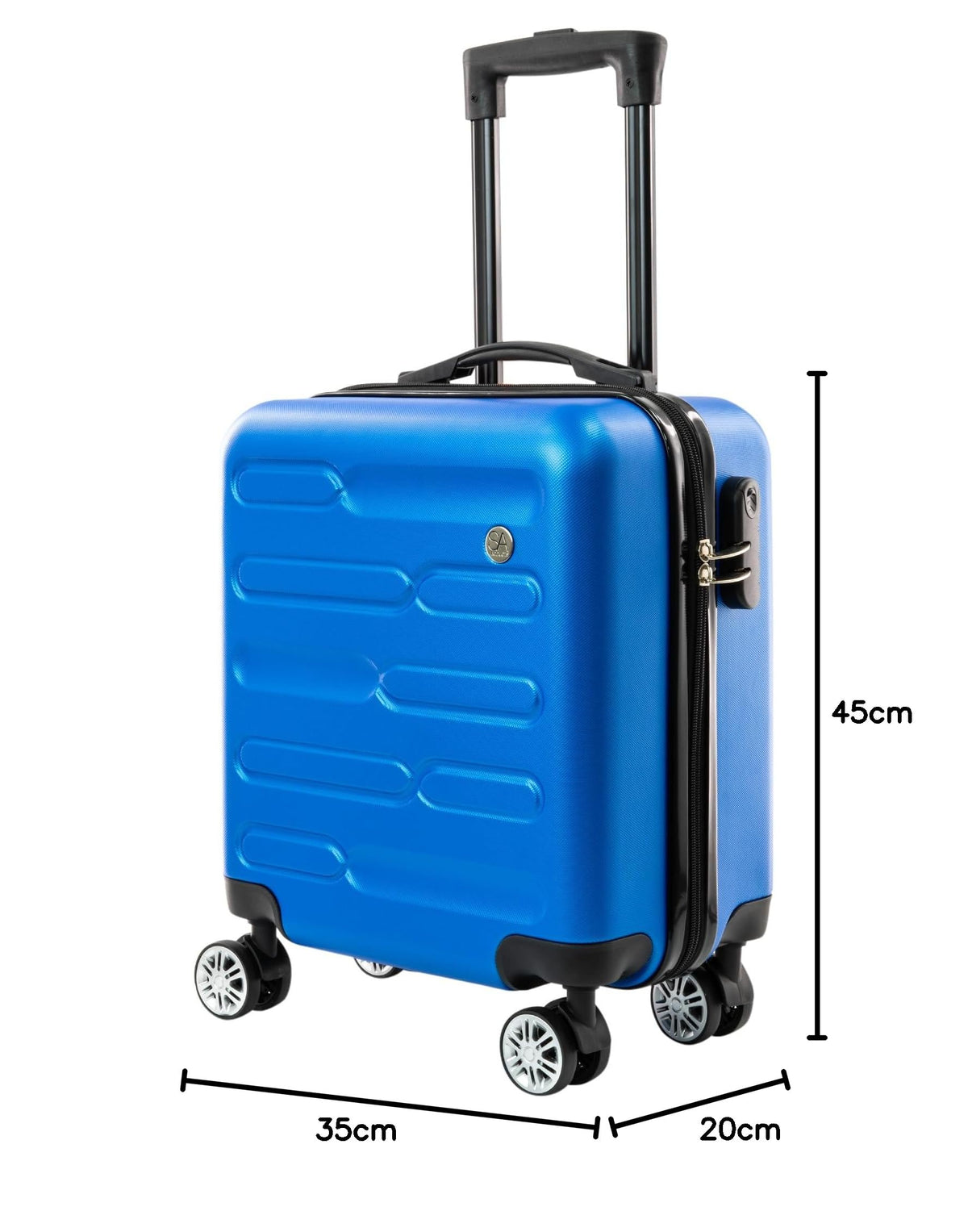 SA Products Cabin Suitcase - 34L Carry On Hard Shell Bag - 55x40x20 - Grey