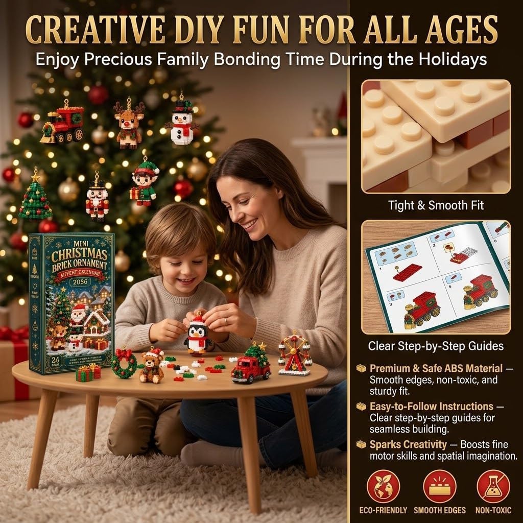 24-Day Mini Christmas Brick Ornament Advent Calendar 2026 (2D) (3D Version)