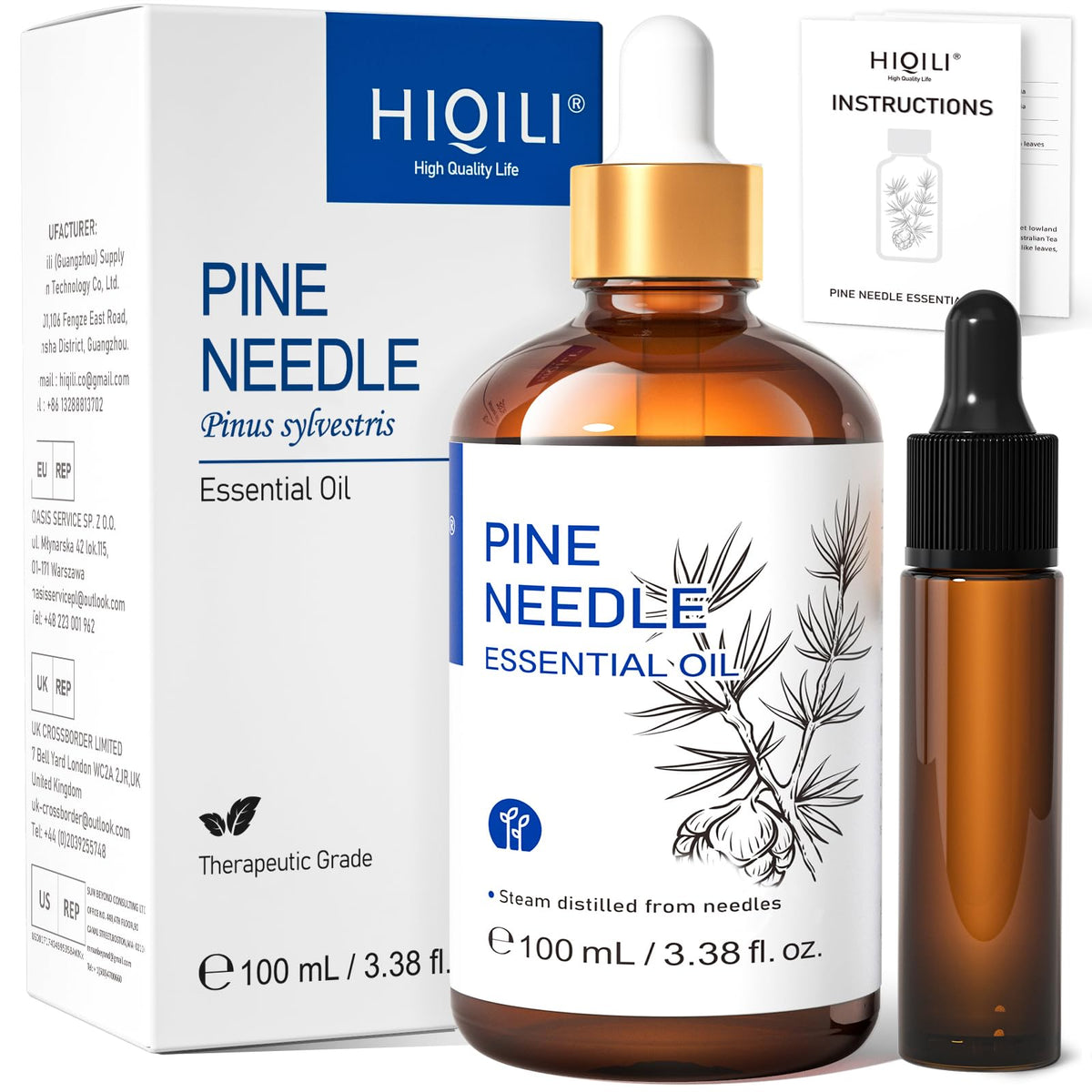 HIQILI Tea Tree Oil for Nail Fungus, Skin, Hair, Acne