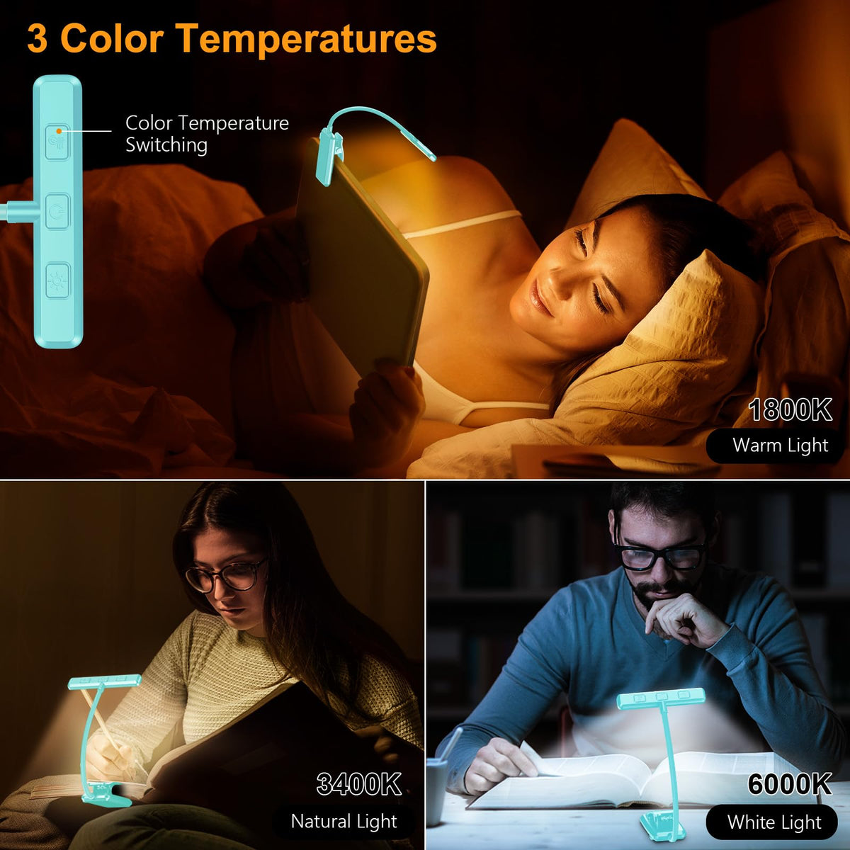 Gritin 19 LED Rechargeable Book Light for Reading in Bed - Memory Function