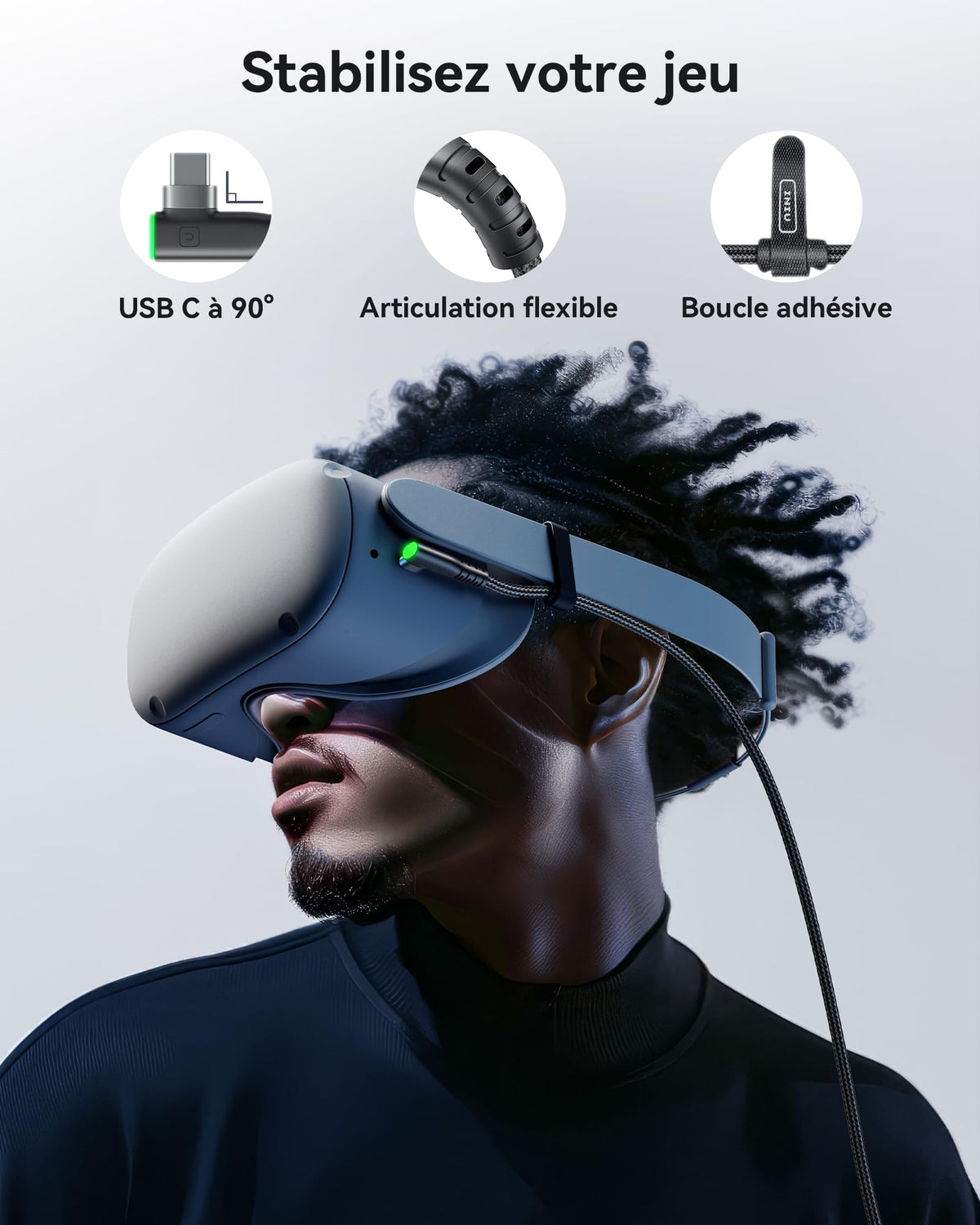 INIU 5m VR Link Cable with Separate Charging Port, USB 3.0 to USB C Cable