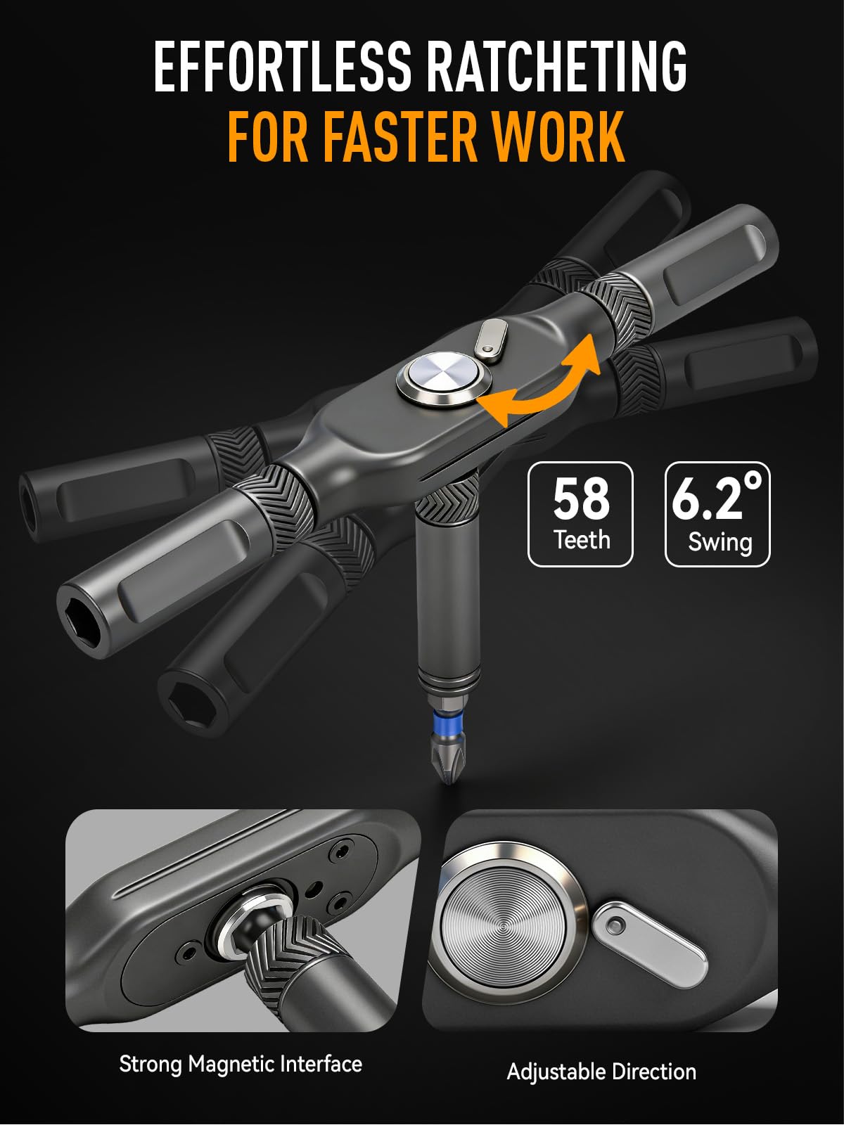 KELIN 68 in 1 Magnetic Ratchet Screwdriver Set, Multi Bit Ratcheting Torx Screwdriver Sets, Nut Drivers, Gifts for Men Who Have Everything, Stocking Fillers for Men Gifts for Him Dad