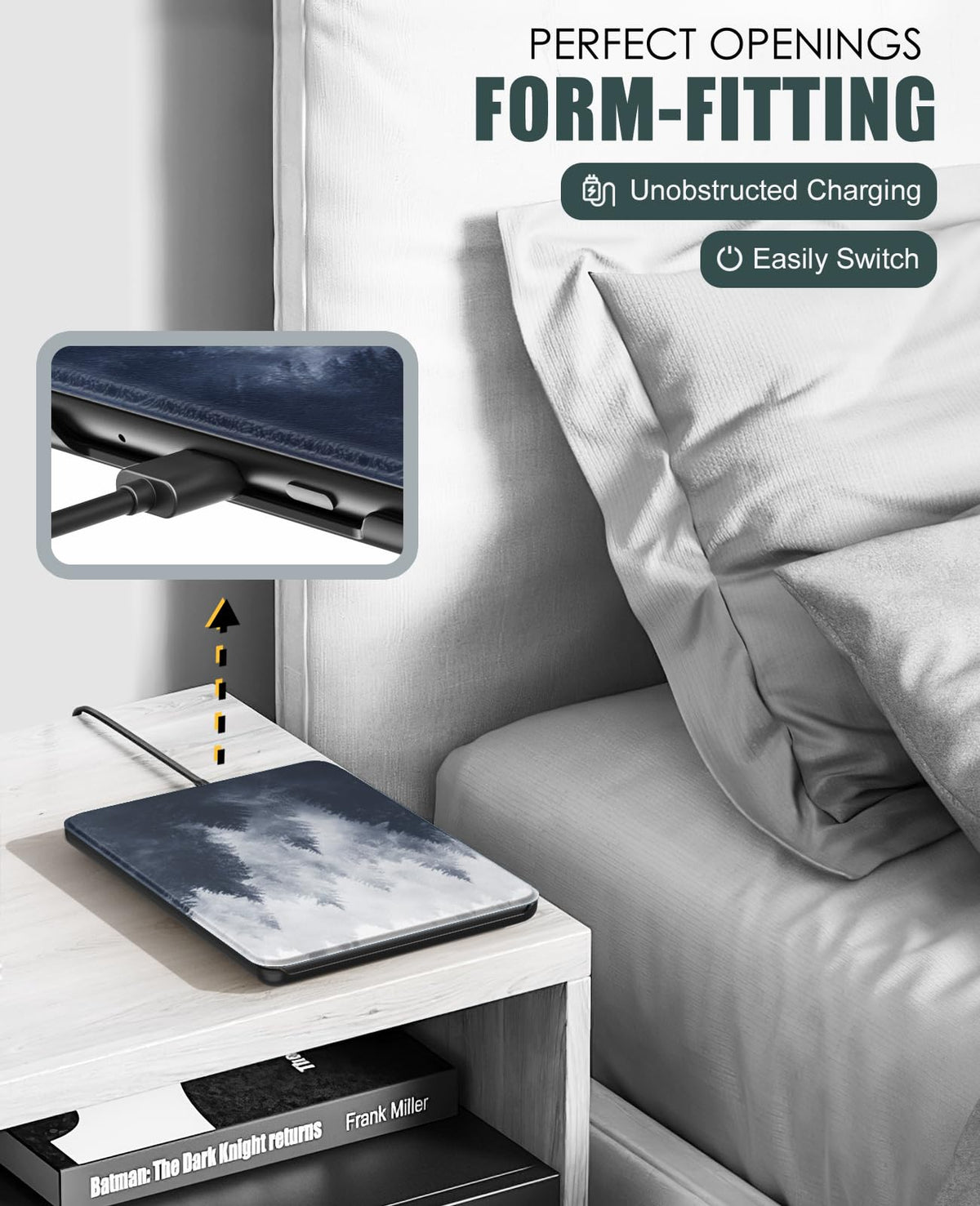 MoKo Case for 7" Kindle Paperwhite 12th Gen & Colorsoft 2024, Denim Black