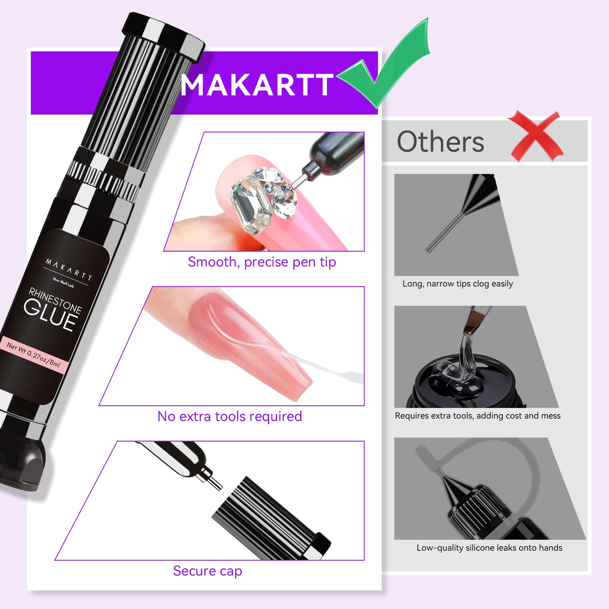 Makartt Nail Glue Extra Strong, New Super Semi Solid for Press-On Nails