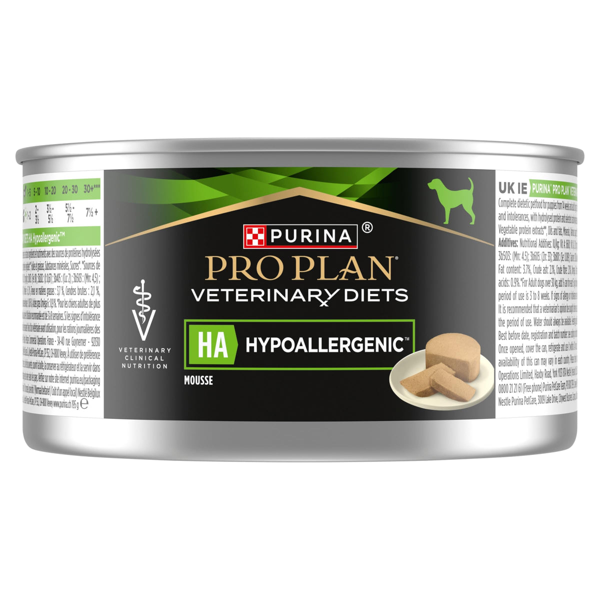 PRO PLAN VETERINARY DIETS HA Hypoallergenic Mousse Wet Dog Food 400g (Pack of 12)