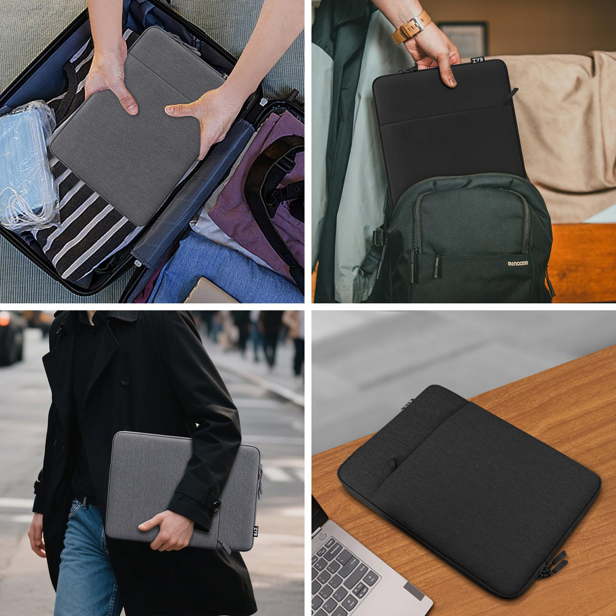 ZYB Laptop Sleeve 14 Inch, Waterproof Shockproof 14 Inch Laptop Case for 14" Notebook Lenovo Thinkpad IdeaPad, MacBook Air 15.3 2026-2023 M5 M4 M3 M2, 14" HP Dell Acer Chromebook Mac Pro 15-Purple