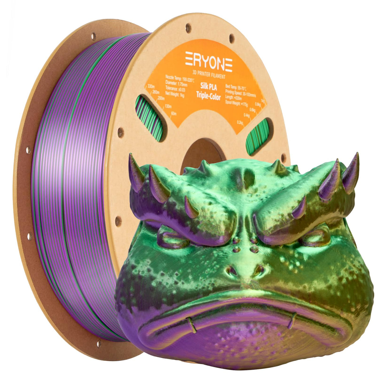 ERYONE Silk PLA Filament 1.75mm,3D Printer Filament PLA,Shiny Glossy PLA Filament,+/-0.03mm,1kg(2.2lbs)/Spool,Silk Liquid Gold
