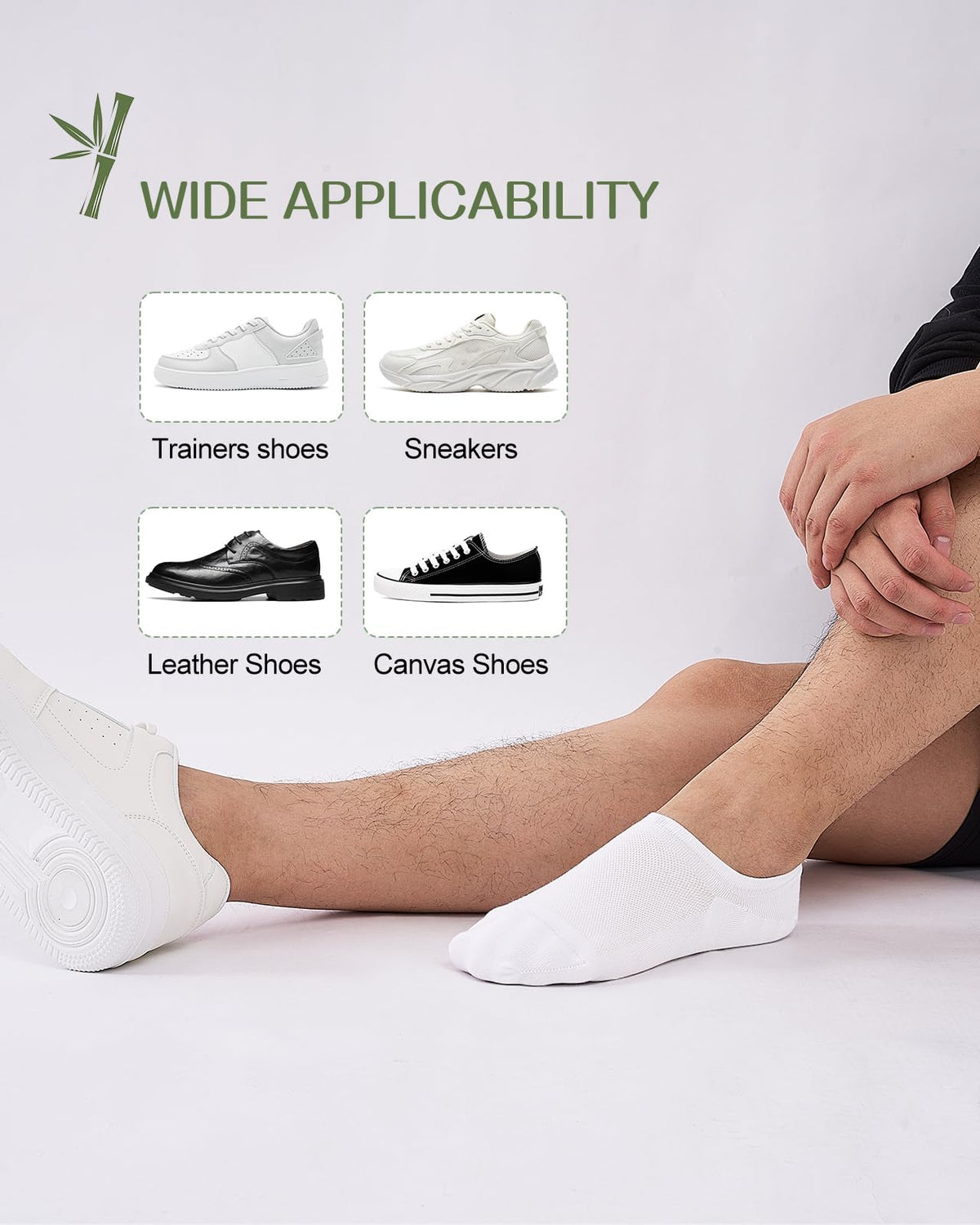 Cirorld Bamboo No Show Socks for Men & Women, 6 Pairs, Non-Slip