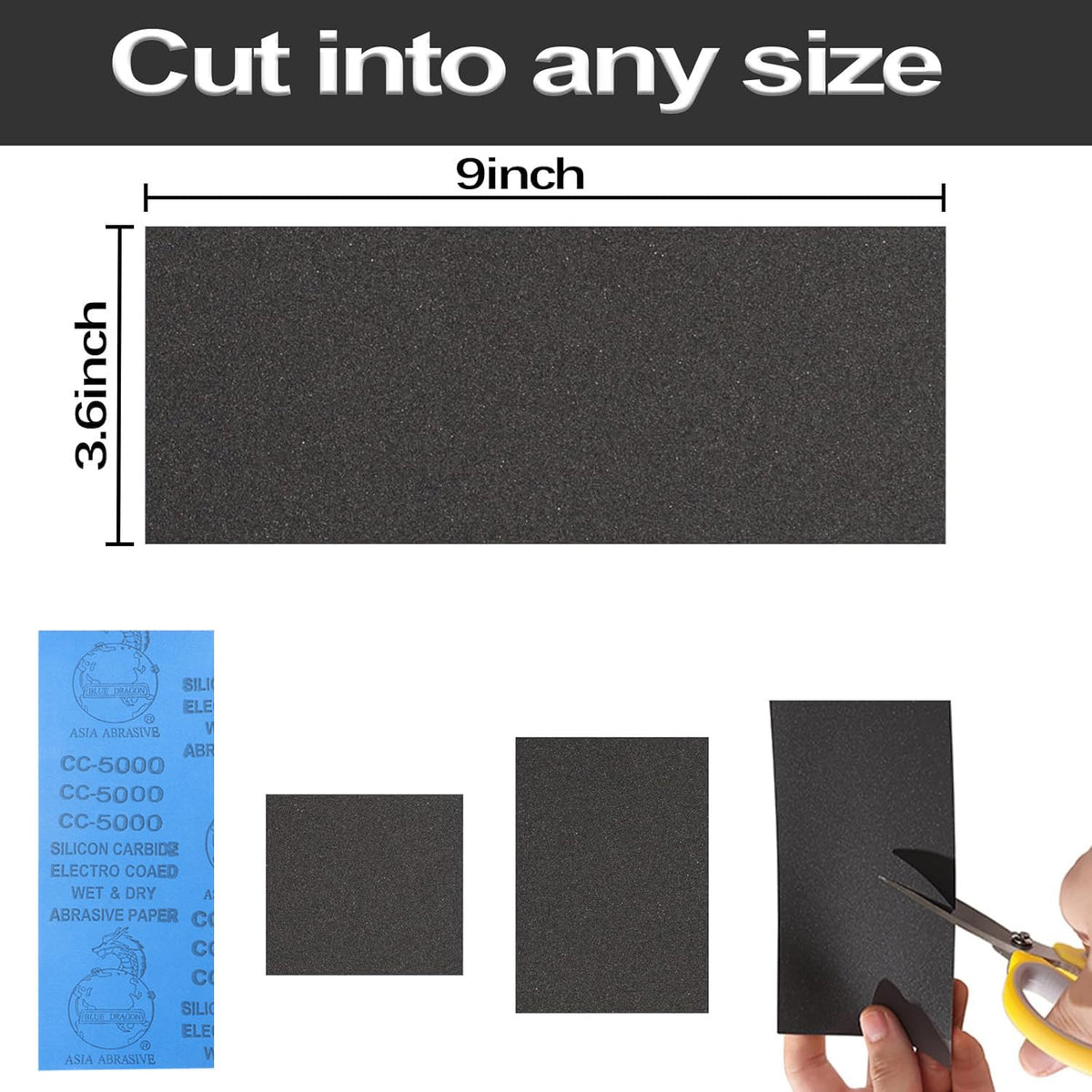STEBRUAM Wet and Dry Sandpaper 220 Grit, Sanding Paper for Car Metal Wood
