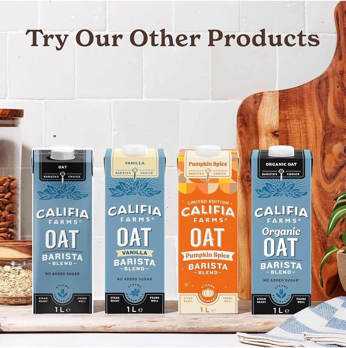 Califia Farms Oat Barista Blend with Calcium - Dairy Free, Lactose Free, Vegan (6 x 1L)