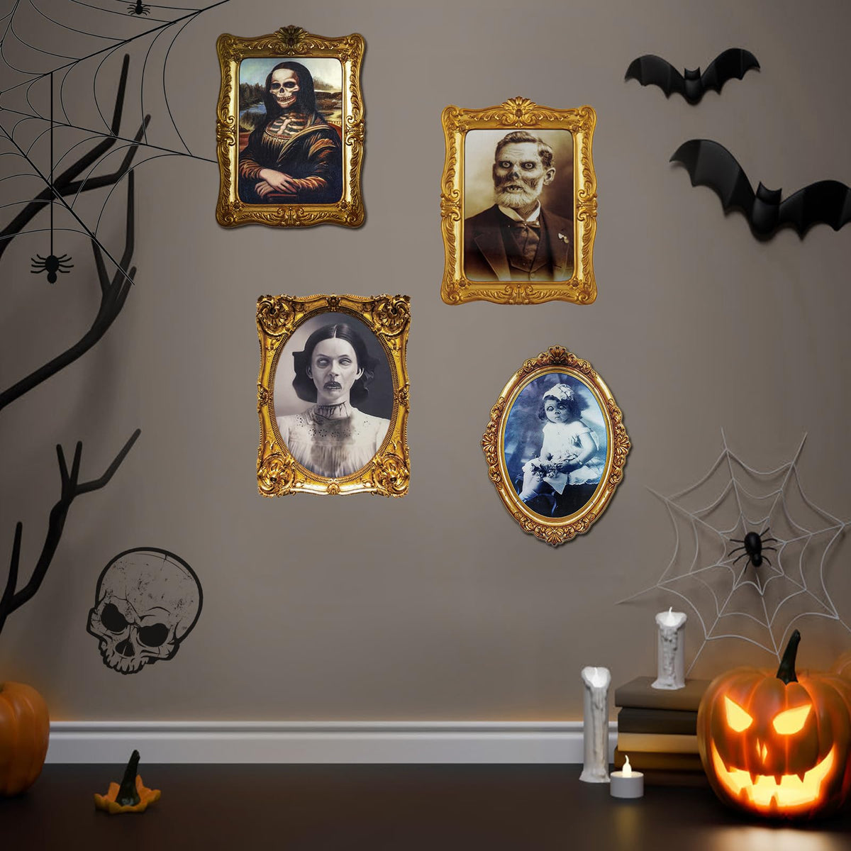 ECGER Halloween Decorations Indoor, Haunted Scary Changing Face Pictures