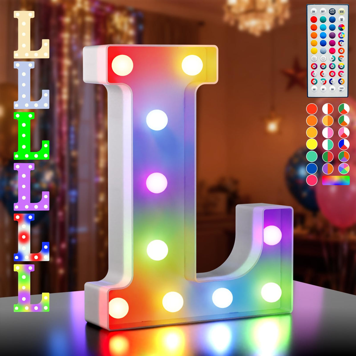 Ledido Pink Glitter Light Up Number 80 for 80th Birthday Decorations