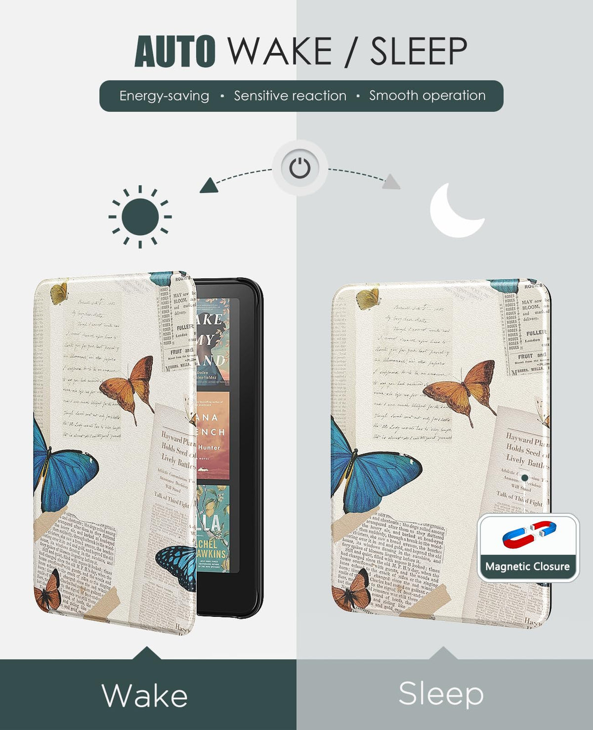 MoKo Case for 7" Kindle Paperwhite 12th Gen & Colorsoft 2024, Denim Black