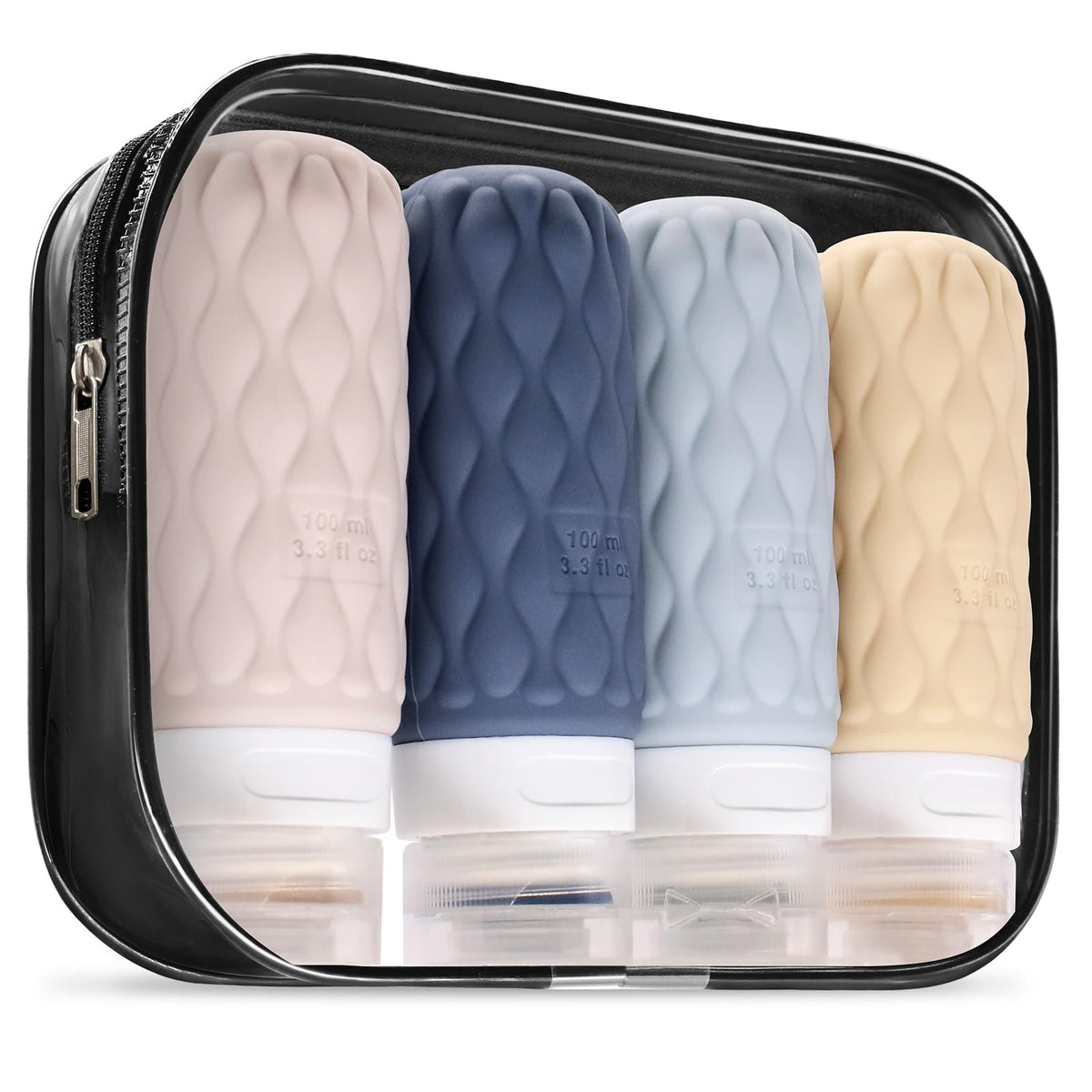 100ml Silicone Travel Bottles for Toiletries for Shampoo and Conditioner