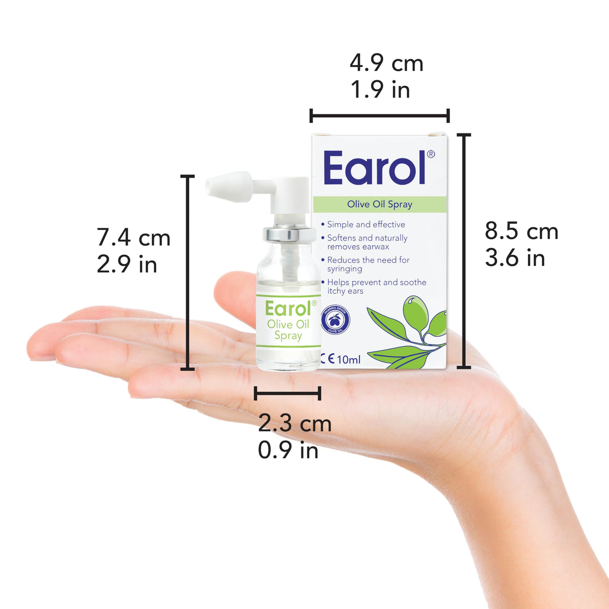 Earol Olive Oil Ear Wax Removal Spray, Clinically Proven, 10ml (Pack of 2)
