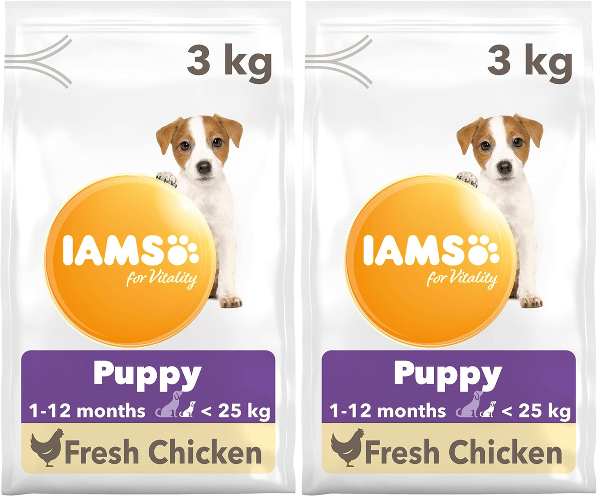 IAMS Puppy Small Medium Complete Dry Dog Food Chicken 3kg - For Healthy Growth