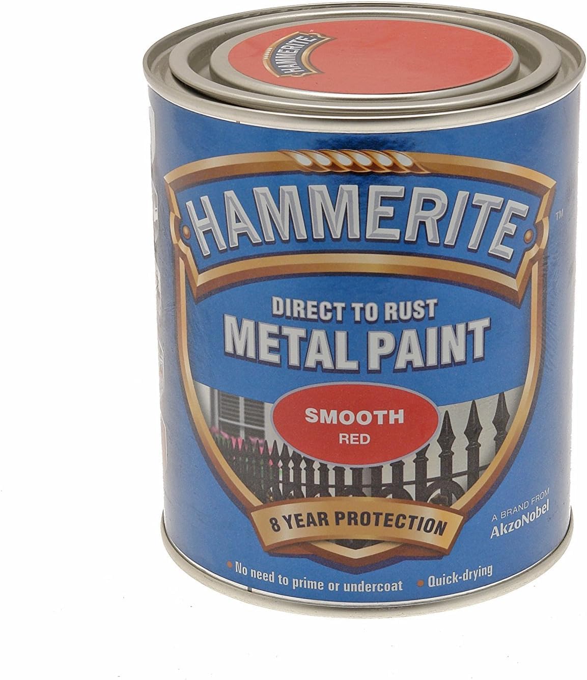Hammerite Direct to Rust Metal Paint - Smooth Black Finish 250ML, 5084863