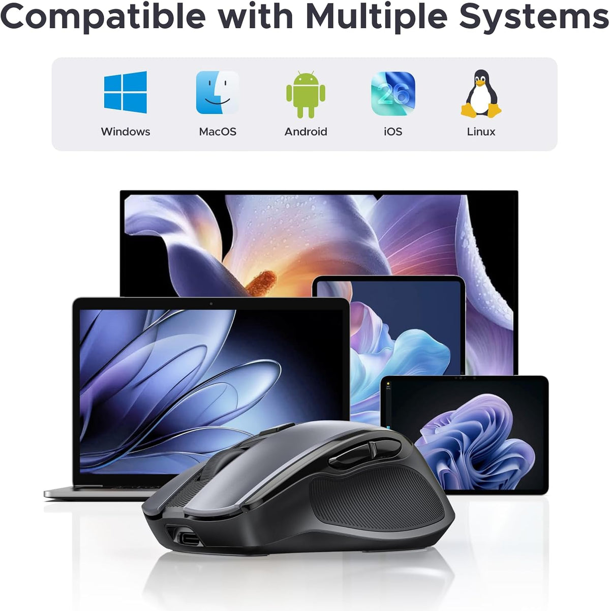 UGREEN Wireless Mouse, Bluetooth Mouse & USB Dual Modes Computer Mouse