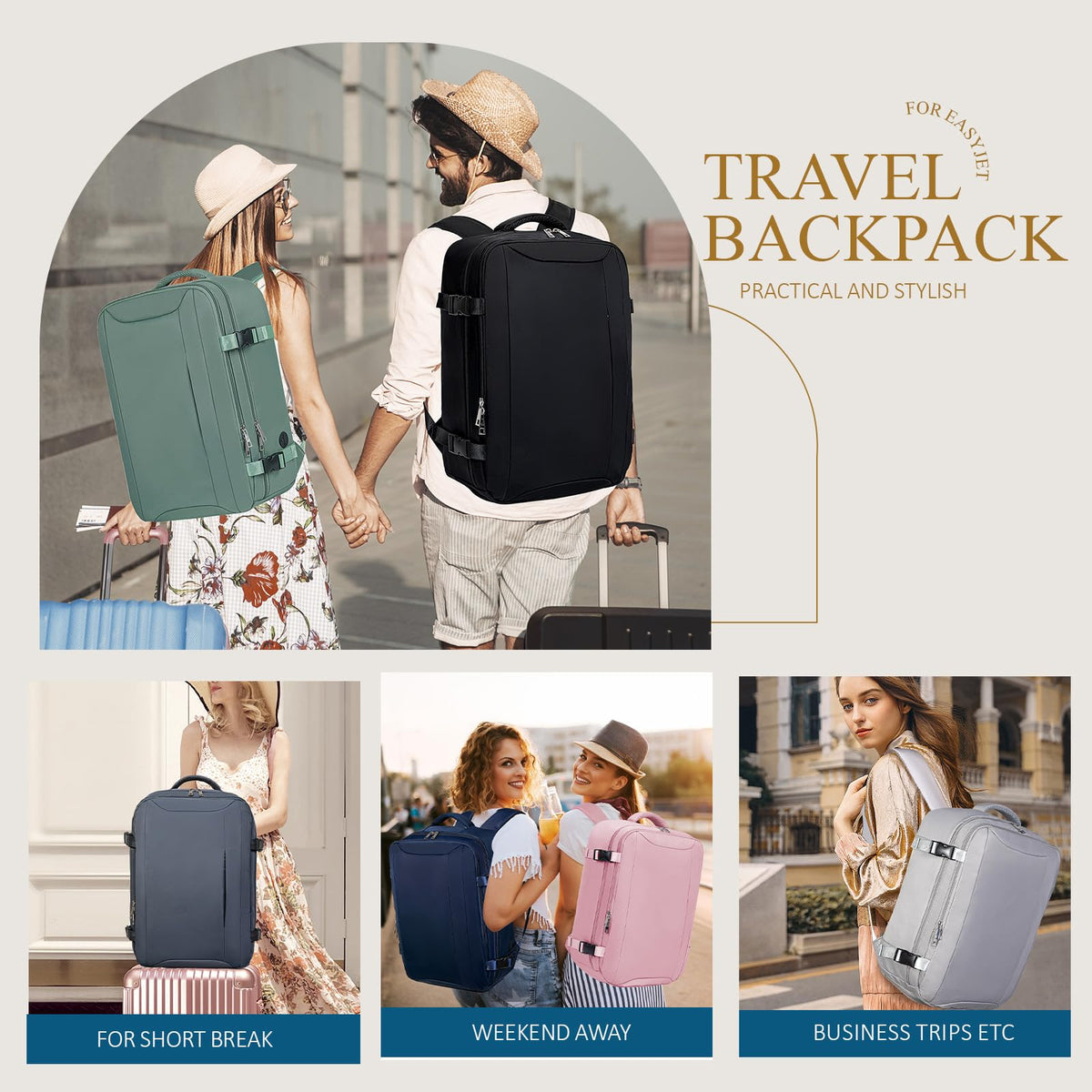 Lossga for Ryanair Cabin Bags 40x30x20,Cabin Bag Travel Backpack