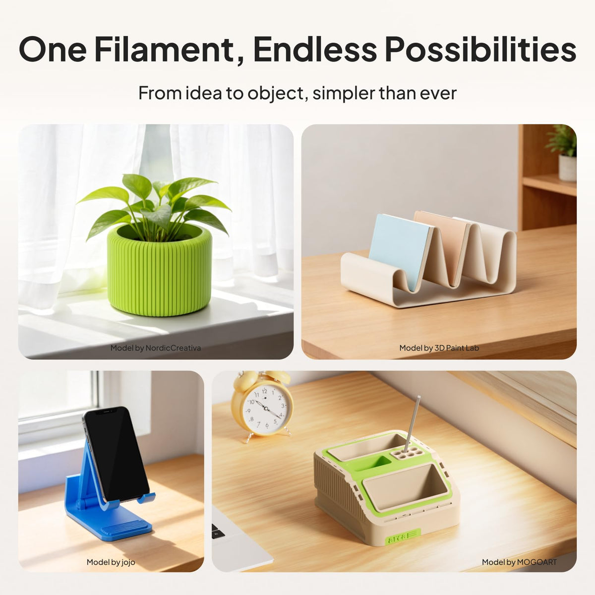 DEEPLEE PLA Filament 1.75mm PLA Pro White*1