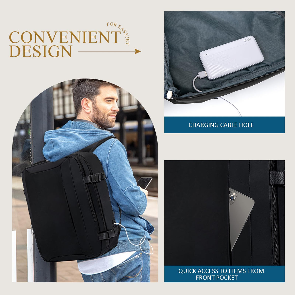 Lossga for Ryanair Cabin Bags 40x30x20,Cabin Bag Travel Backpack