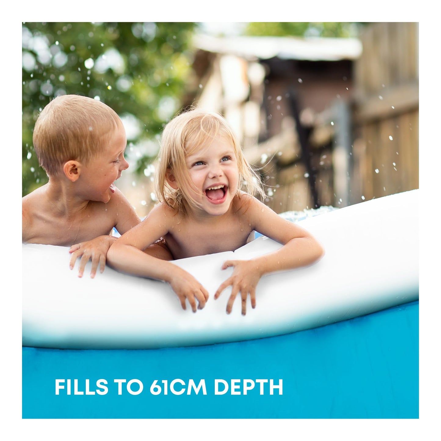 SPLASH! 6ft Inflatable Swimming Pool - Quick Set Inflatable Pool Garden with Double Vinyl Wall, Hose Adaptor, Safety Valve & Repair Patches - Outdoor Paddling Pool for Kids and Adults