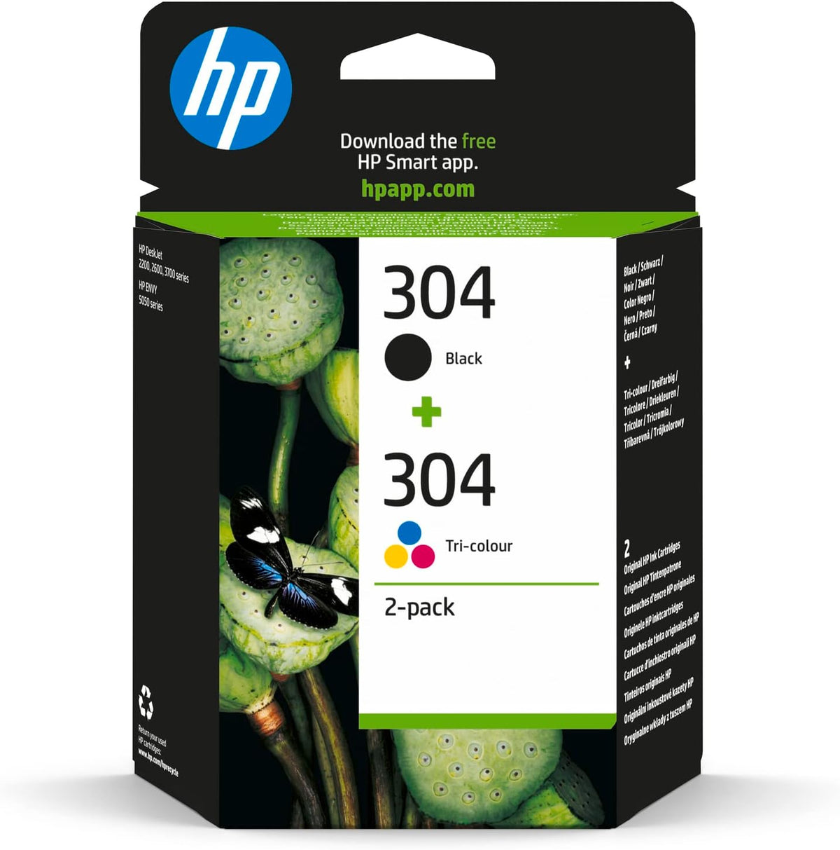 HP 304 Black & Tri-colour Original Ink Cartridges 2-Pack
