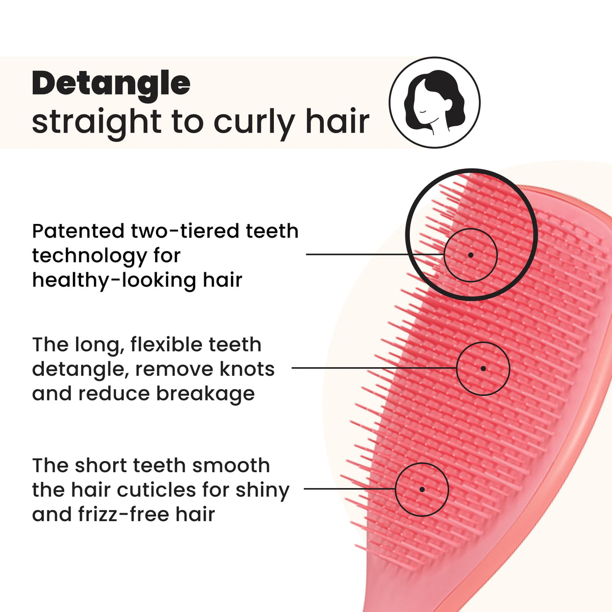 Tangle Teezer The Ultimate Detangler Straight to Curly Hairbrush