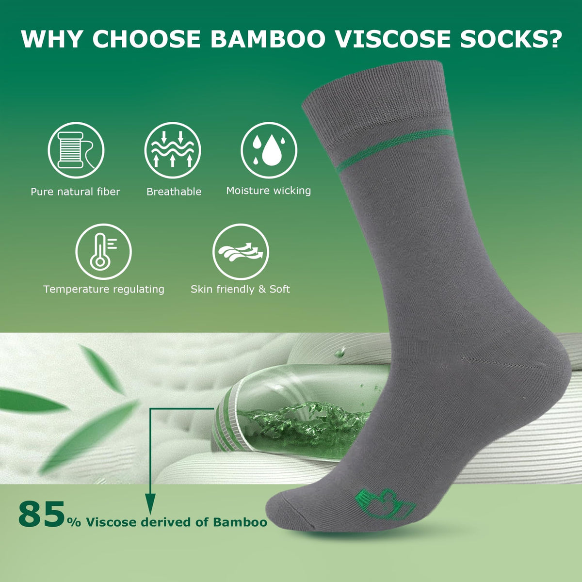 WeciBor Men's Bamboo Seamless Socks 6/12 Pack