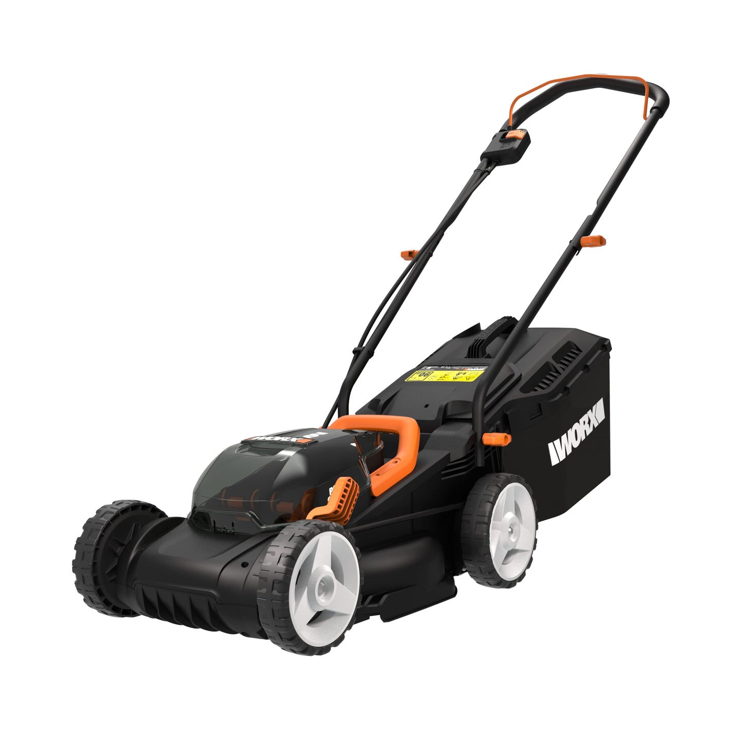 Worx WG779E.2 40V 34cm Cordless Lawnmower, ideal for Gardens up to 230㎡, Cut-to-Edge, striped Lawn Roller, foldable Handle, PowerShare, includes 2x 2.0Ah Batteries, Charger & 30L Grass collection bag
