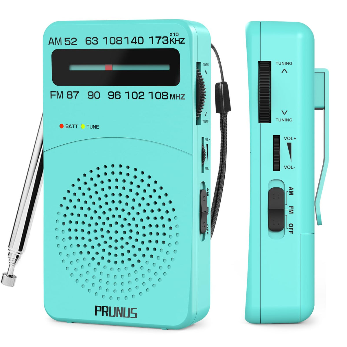 PRUNUS J-166 Portable Radio AM FM, Battery Operated Radio,Weather Radios