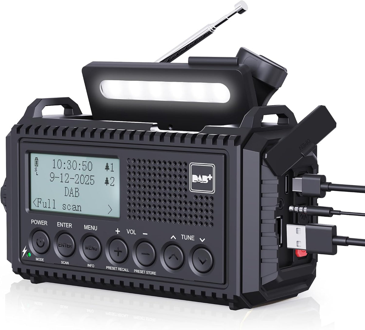 ROCAM Wind up Radio Solar, Battery, Torch, Portable DAB Radio