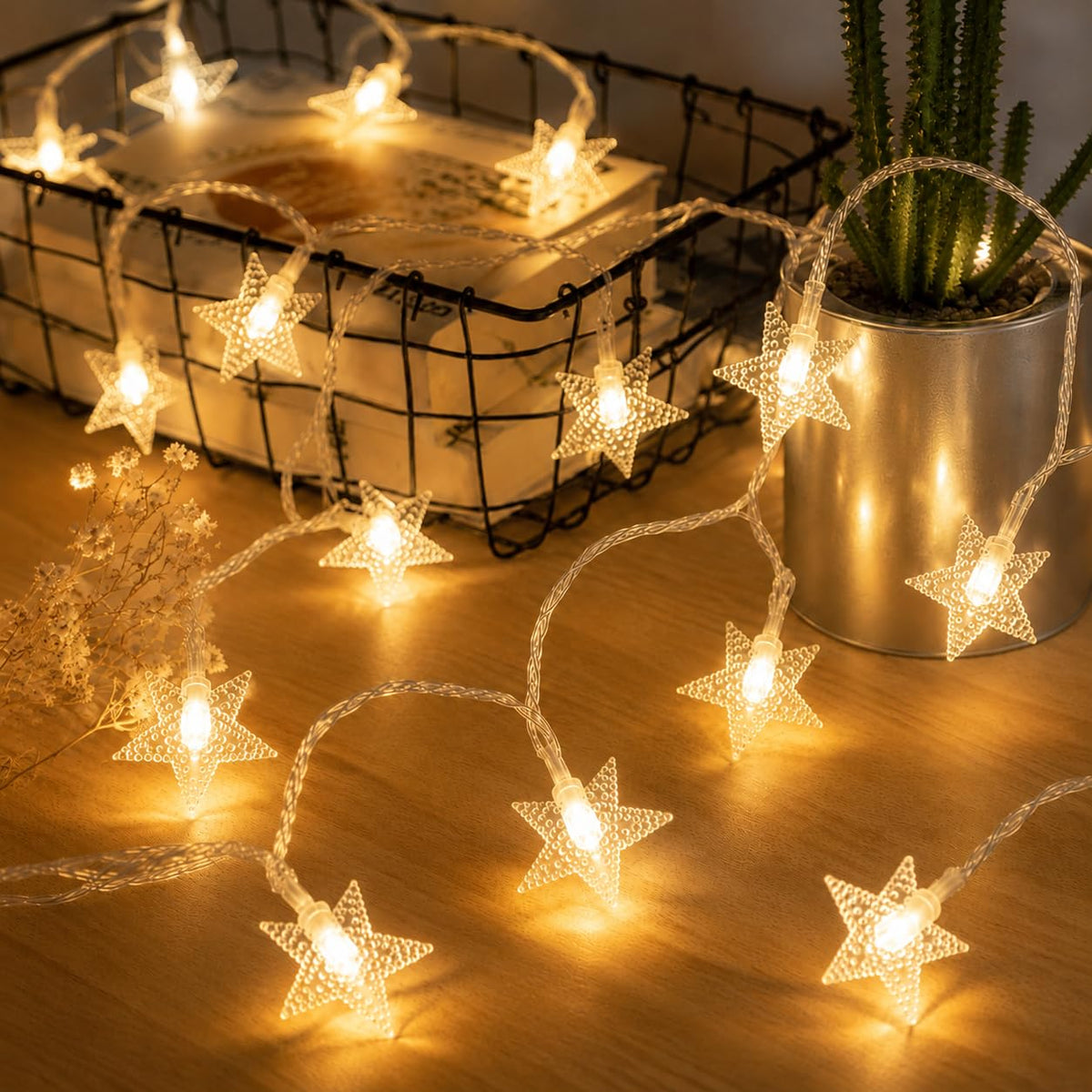 Fulighture Fairy Lights Battery Operated: 5m 16ft 40LED Snowflake