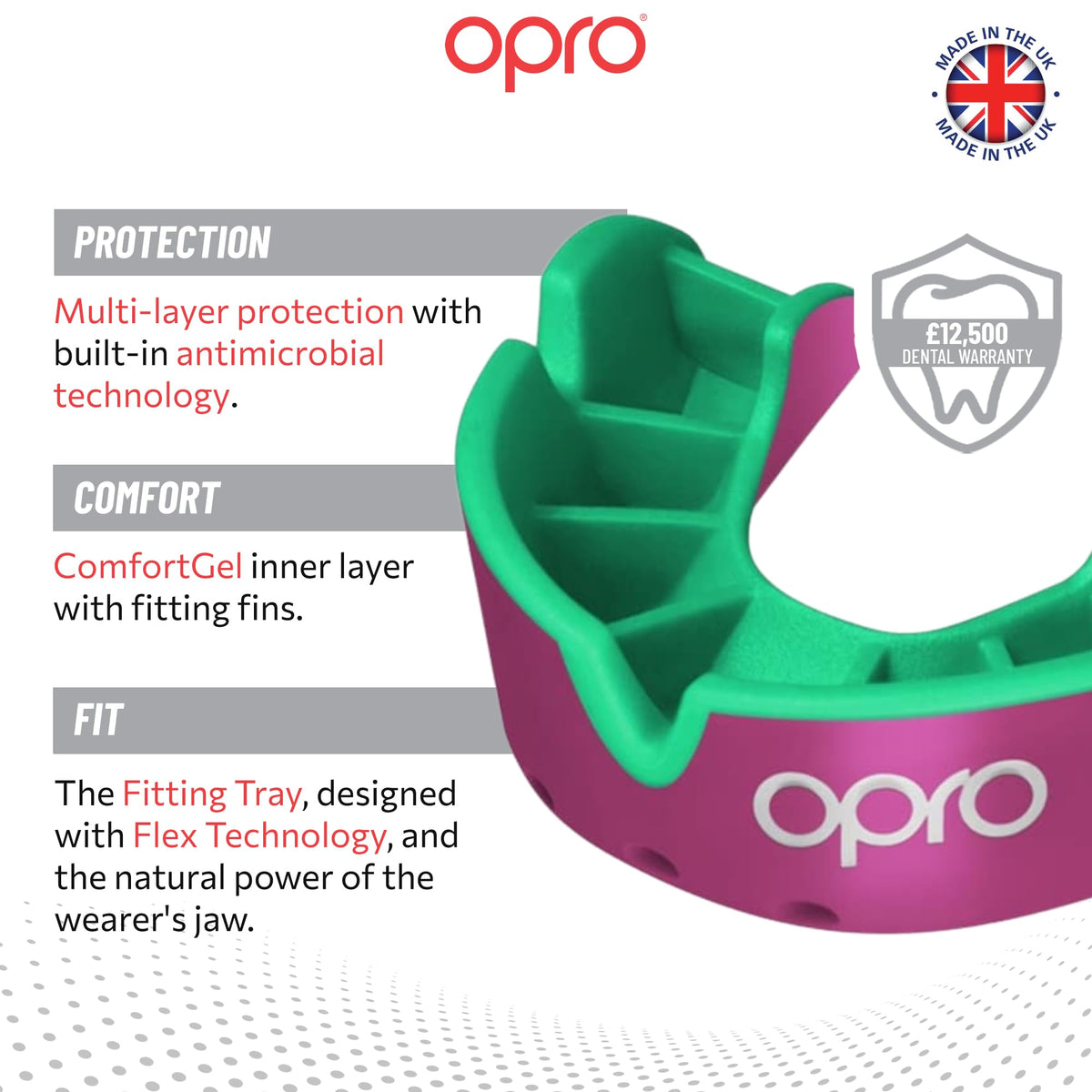 OPRO Silver Level Mouthguard Essential Fit – Gum Shield Adult and Kids – OPRO Mouth Guard Boxing and MMA, Easy Self-Fit Gum Shield Rugby and Hockey – Superior Protection with Dental Warranty